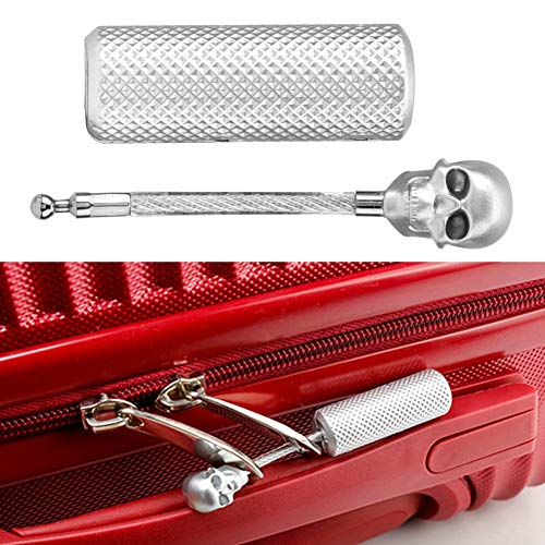 Customs Password Skull Lock - Silver, Suitable for Suitcases, Backpacks, Computer Cases and Most Belongings