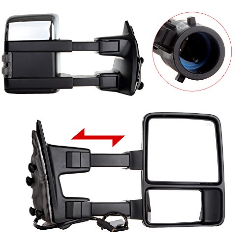 FEIPARTS Tow Mirror Fit for 1999-2007 for Ford for F250 for F350 for F450 for F550 Super Duty Rearview Mirrors with Power Adjusted Heated Chrome Turn Signal Light