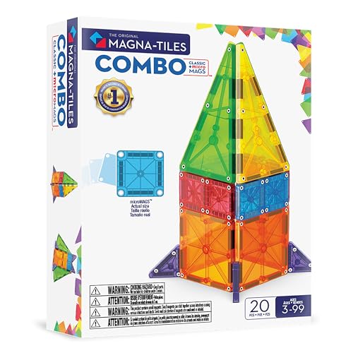 MAGNA-TILES Combo 20-Piece Magnetic Construction Set, The Original Magnetic Building Brand by MAGNA-TILES - Used condition - US$15.50