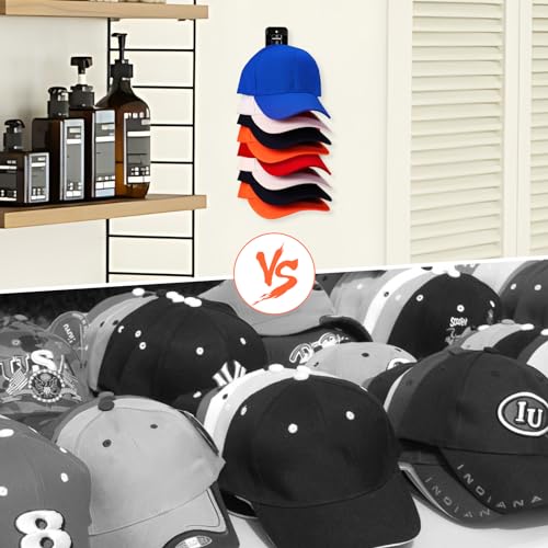 ZDDGNN Cap Regal Kappenhalter,Cap Halterung Wand,Basecap Aufbewahrung,Cap Halter Mit Starkem Klebstoff für Bis Zu 16 Hüte für Schlafzimmer,Kleiderschränke,Kommoden (1 Stück)