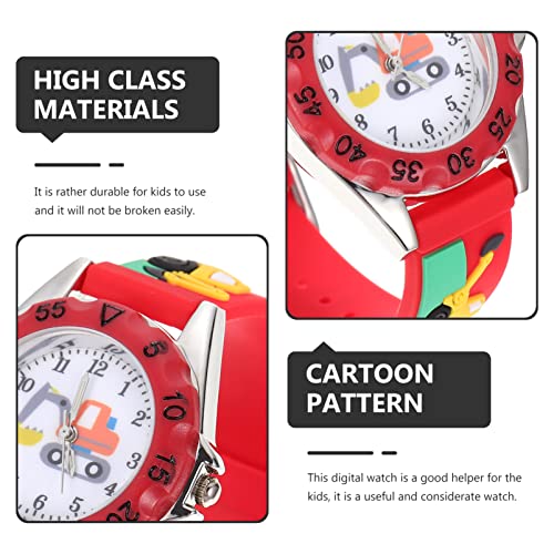 Obuyke Kids Digital Watch Kids Cars Watch Kids Time Teacher Watch Cartoon Digital Watch Excavator Children Watch Kids Watch Safe For Children Red Watch, (514Lxw728Uga745Bzgfqfrs) #TOP3