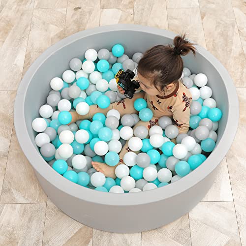 Tolead Ball Pit, ∅ 2.75In 200 Balls Included, Foam Ball Pits For Toddlers Soft Children Round Playpen 35 X 12 Inch Gray #TOP7