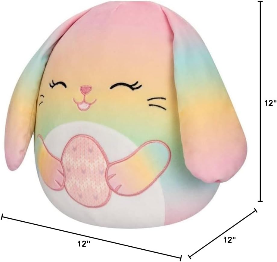 Squishmallows 12" Wu The Rainbow Bunny with Egg Plush Toy
