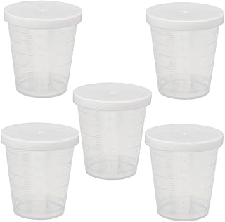 Aexit 5 Pcs Funnels 30mL School Laboratory Transparent Plastic Liquid Container Measuring Filtering Funnels Cup Beaker