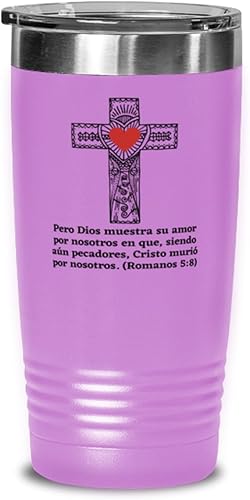 Miniatura 1 de Regalos religiosos para hombres - Amor divino y amor al projimo para matrimonio, aniversario, primera comunión - Vaso de Vino color lila 20oz