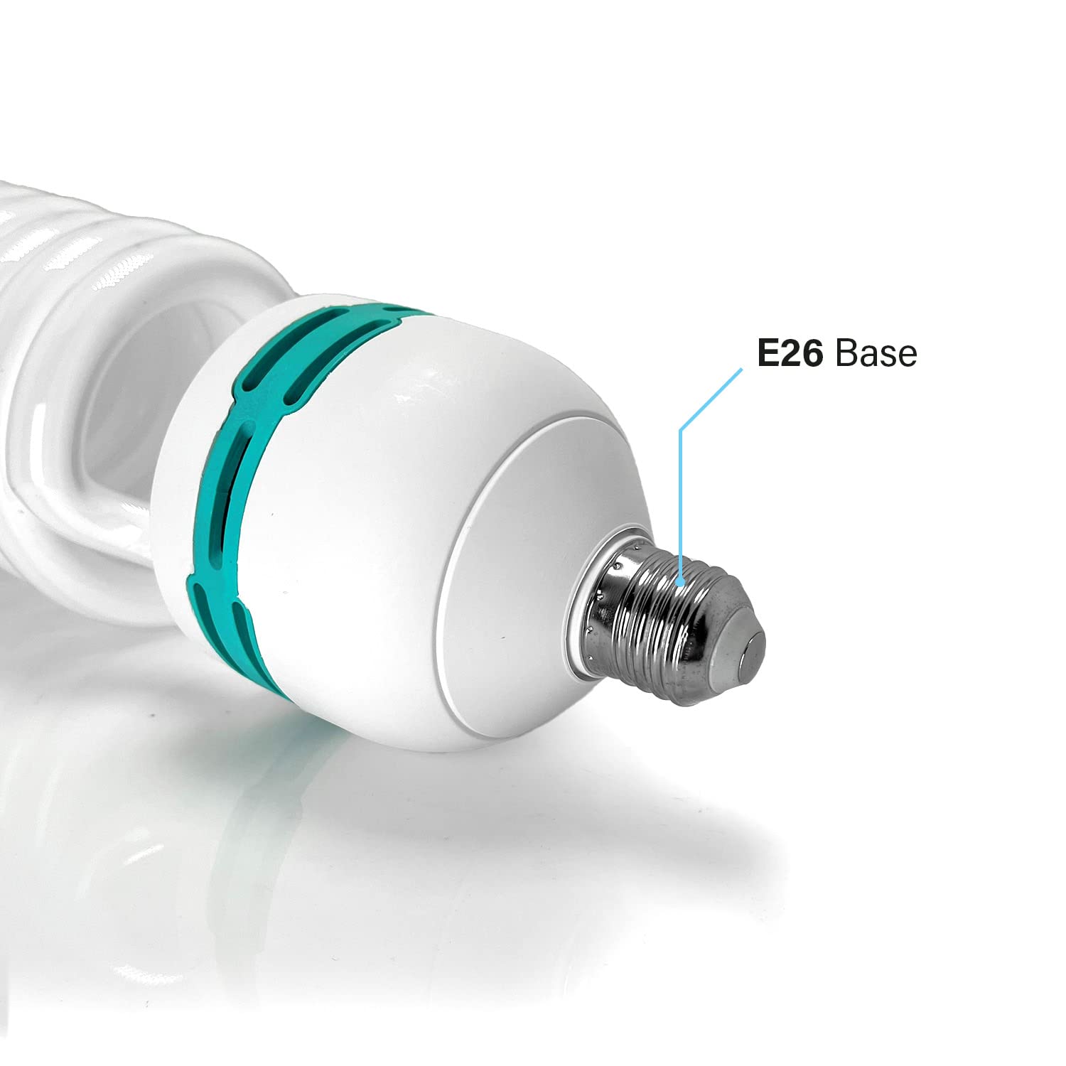 LimoStudio (4 Pack) 125W CFL Bulbs, 6000K, Super High 5950 Lumen Maximum Brightness Full Spectrum Compact Fluorescent, Daylight Neutral Color for Photo Video Studio Lighting, AGG3237