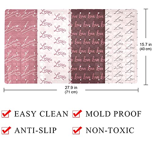 Alfombrilla para bañera antideslizante con ventosas Love Seamless Patterns 5