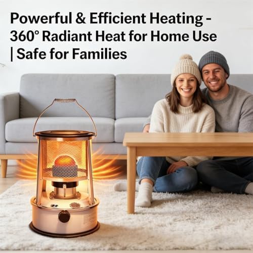 2026 Upgraded Kerosene Heaters for Indoor Use, 9,000 Btu Non Electric Heaters, 18-21h Runtime, Portable Space Heater for Heavy Snow & Power Outage Essentials Heat (Green) - 2