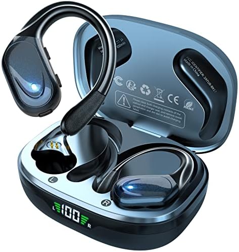 Joobesthy Wireless Earbuds Bluetooth Headphones, 75Hrs Playtime Sport Earphones with Wireless Charging Case & LED Digital Display IPX6 Waterproof Earphones with Earhooks HiFi Sound for Working and Gym
