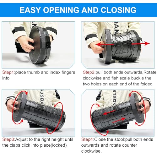 image for Doseno Upgraded Foldable Stool Thickened, Portable Collapsible Stool R