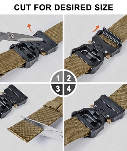 Image of BULLIANT Men Stretch Tactical Web Belt MultiPack 1.5 inch-Adjustable Fit | Smooth Sliding for Micro Fit - Tailored for Exact Size-Holeless for Golf Jeans or Casual