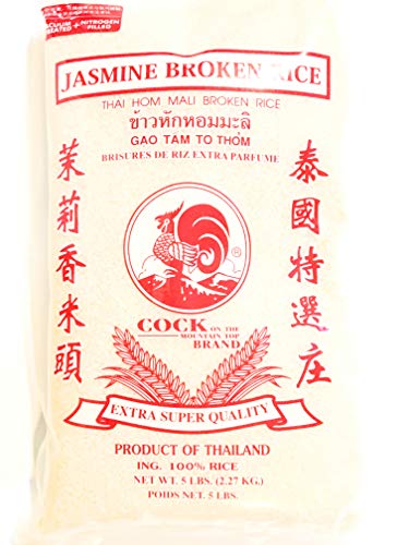 Cock Brand Jasmine Broken Rice 5 Lbs(2 Pack)