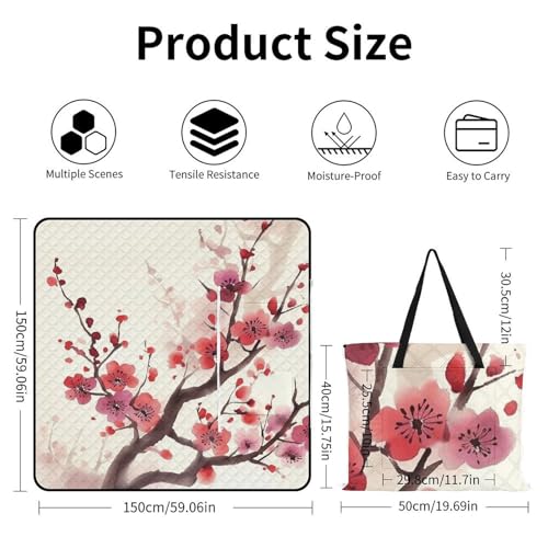 Tapis de pique-nique imprimé prune pliable et ultra compact - 4