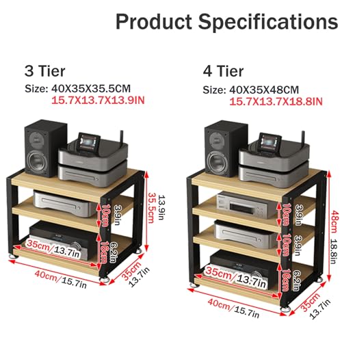 Mueble de audio y vídeo de madera con estantes giratorios para altavoces multimedia 2