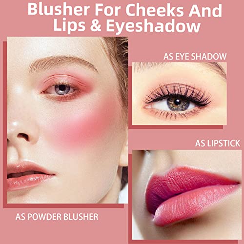 Hosaily 3 Colors Cream Blush Stick For Cheek Lip Eye Face, Waterproof And Long Lasting Creamy Makeup Stick Set, 2 In 1 Cheek Blush And Lip Tint Matte Finish Lightweight Cream Blusher For All Skin Tones #TOP4