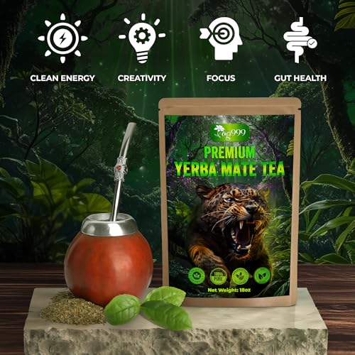 Image of TOG999, Premium 18oz Yerba Mate Tea, Hi-Caffeine, Super-Green Yerba Mate| No Dust| Fresh - Never Aged (Ilex Paraguariensis), Cultivated from Argentina - Rich in Antioxidants and Plant Nutrients.