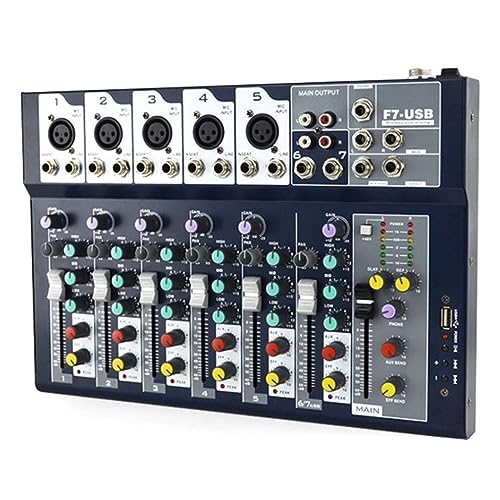 dj controller Consola mezcladora de 7 vías BluetoothUSB Tarjeta de sonido Pro Audio Equipment Mixer...
