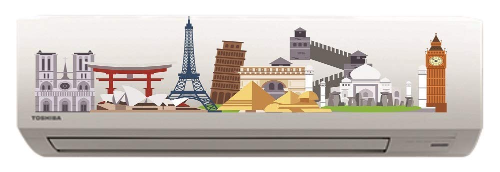 Akki World Seven Wonder Wall AC Sticker, Split Ac Stickers, Wall Air Conditioner Decorative Sticker