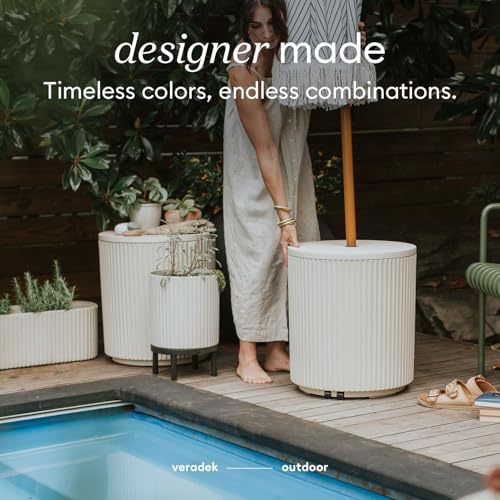 Image of Veradek Umbrella Side Table - Outdoor Patio Table with Umbrella Hole