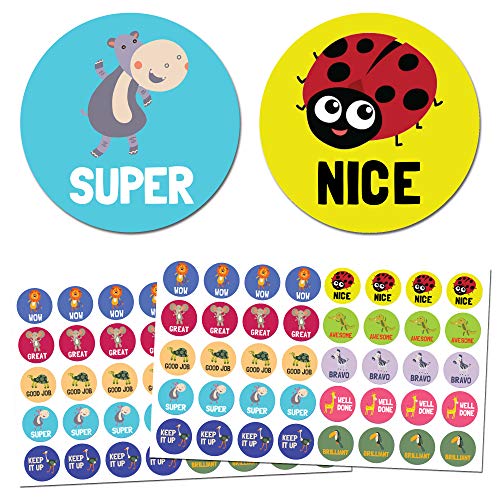 Animal Pegatinas de Recompensa - 10 diseños, 1000 pegatinas