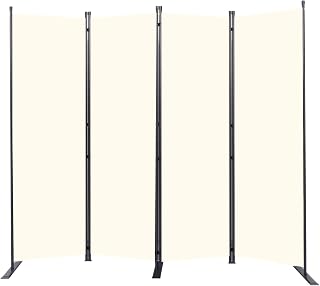 HOMSCREENER 6FT 4-Panel Room Divider: 88''W Portable Folding Privacy Screen for Dorm, Studio, Office Separation
