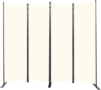 Room Divider 6FT Portable Room Dividers and Folding Privacy Screens, Fabric Divider for Room Separation, Partition Room Dividers Freestanding Wall Divider Screen Studio Beige, 4 Panel-88