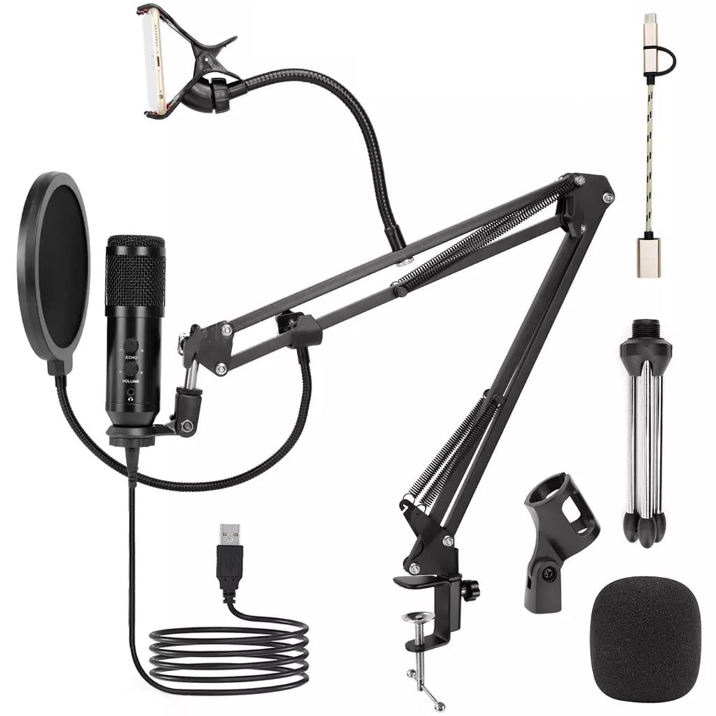Microphone USB pour smartphone et PC - Micro à condensateur portable 4.5x15.5cm