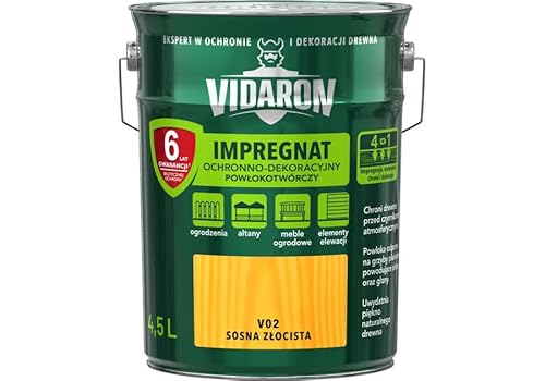 Wood Protective Impregnator 4.5L – Enhances, Strengthens & Decorates Wood – Weatherproof, UV Resistant, Mold & Algae Protection – for Interior & Exterior Use (V02 Golden Pine)