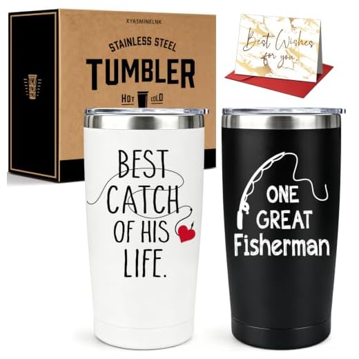 One Great Fisherman Couple Gifts for Him and Her Wedding Gift Tumbler Set