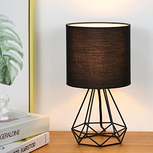 Lampwell Sim Small Table Lamp For Living Room As Bedside Table Lamp For Bedroom,Modern Table Lamp,Kids Table Lamp,Night Table Lamp,Φ6.69×H12.44In,Bulb Excluded,Black Table Lamp #TOP3