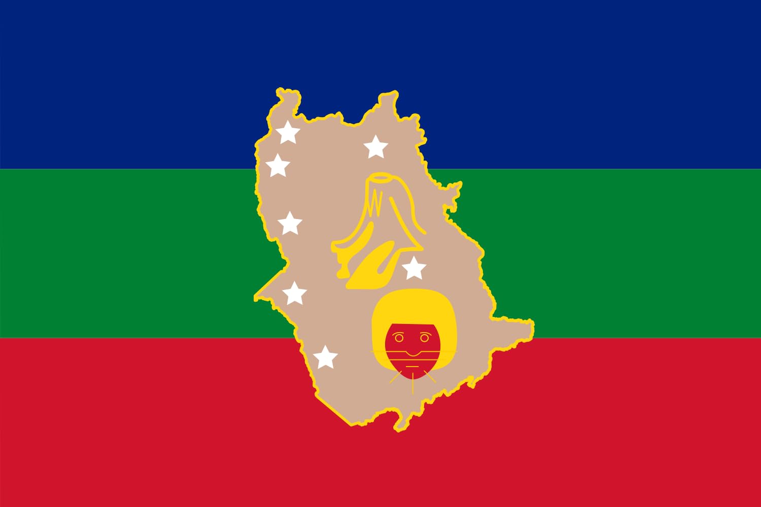 Drapeau Amazonas Indigenous State bleu pour pavoiser votre salon ou événement