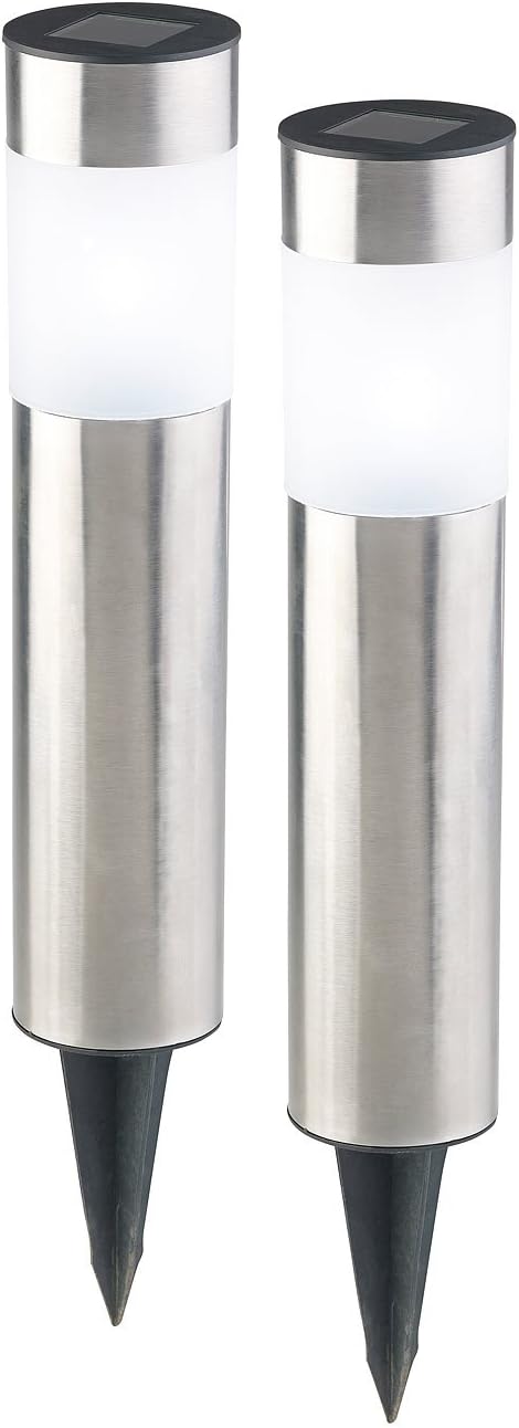 Lunartec Solarlampen Garten 2erSet Elegante SolarLEDWegeleuchten