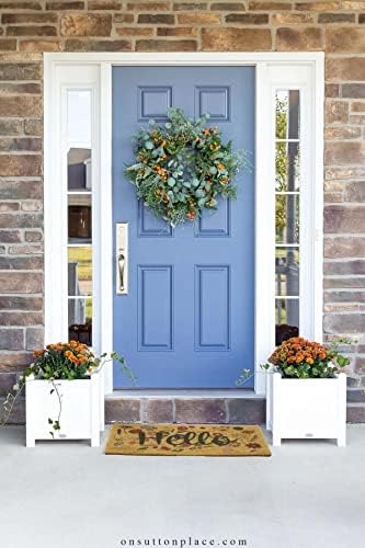 Vikodah Natural Coir Doormat Outdoor Entrance Welcome Mats Home Decor, Hello Spring Door Mat,Sunflower Rug (Hello-Spring, 17''X29'') #TOP4