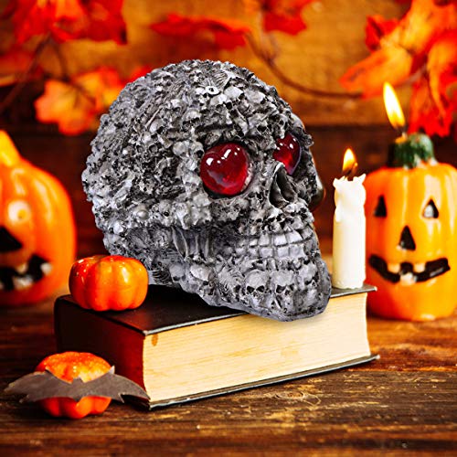 Toyvian 1 peça de decoração de crânio luminoso de resina brilhante caveira decoração Halloween adere