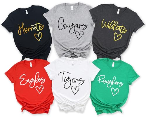 Custom Mascot Shirt Custom School Shirts Team Tshirts School Spirit Teacher Shirt Football Mom Personalized Baseball Softball Team Mascot T-Shirt2