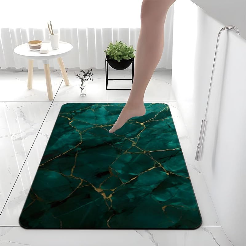 Tapis de douche anti-moule vert noir pour un sol propre et sec