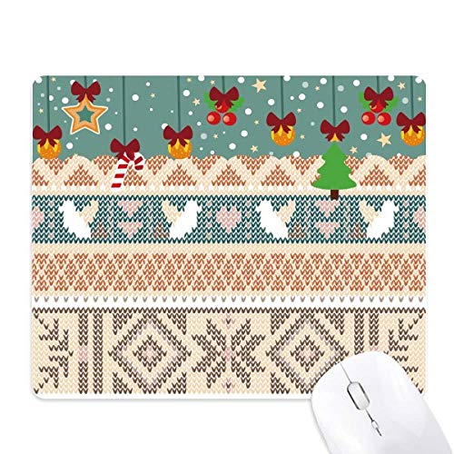 Tapis de souris octogonal en caoutchouc antidérapant avec motif losange triangle pour Noël