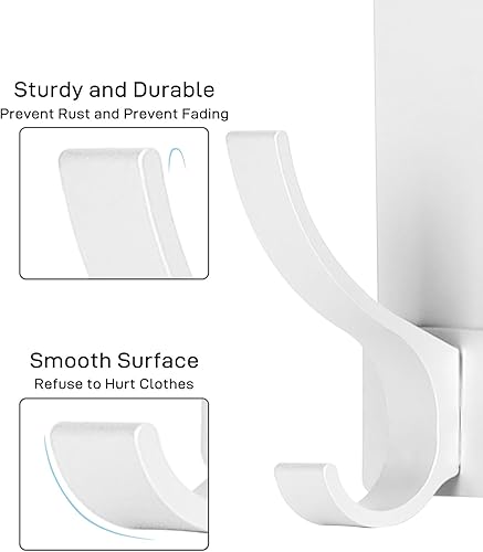 Miniatura 6 de Ganchos para colgar sobre la puerta, perchero para baño con 12 ganchos para colgar ropa, abrigos, toallas, se adapta a puertas de 1 34 pulgadas de