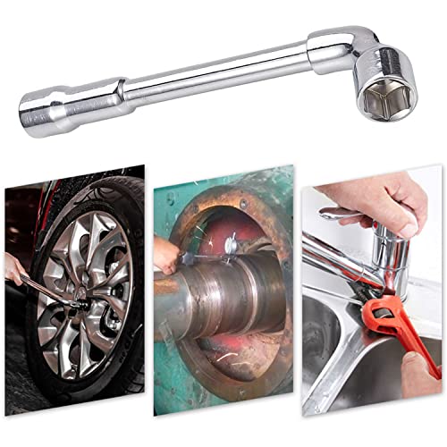 Auniwaig 17Mm Metric L Shaped Hex Socket Wrench Cr-V Chrome Plated Finish Handle Elbow Double-Head Casing Bit Holder Manuel Repair Tool For Electrician Mechanic Repair Shop #TOP4