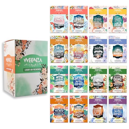 Image of Air Freshener | Long Lasting Car Mirror Hanging Air Fragrance | Motivational Quotes | Pleasant Smelling Scent | Luxury Vehicle Air Freshener for Men and Women | (MEGA PACK OF 16 SCENTS)