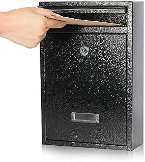 Kyodoled Key Lock Mail Boxes Outdoor,Locking Wall Mount Mailbox,Security Key Drop Box,12.59Hx 8.46Lx