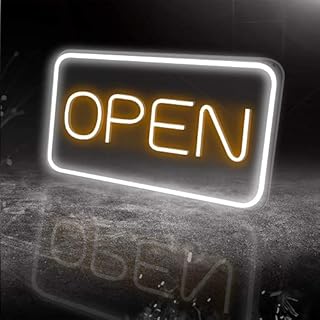 LED Neon Open Sign, 16"x 9"New Electric Signs, Ultra Bright for Busines Signs, Electric Light Up Signs for Bars, Stores, Coffee Shop, Hotel etc.