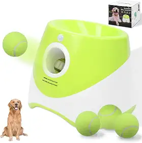Lançador Automático de Bolas para Cães,Arremessador de Bolinha Pet,Lançador de Bolas para Animais de Estimação, Lançador de Bola de Tênis de 3 a 9 m