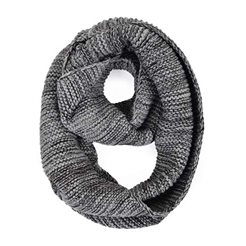 TrendsBlue Two-Tone Winter Knit Warm Infinity Loop Circle Scarf