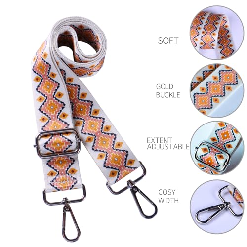 Image of Ajrwiiy Purse Straps Replacement Compatible with Wrangler Crossbody Purse, Crossbody Wide Shoulder Strap, Adjustable Canvas Straps for Handbag