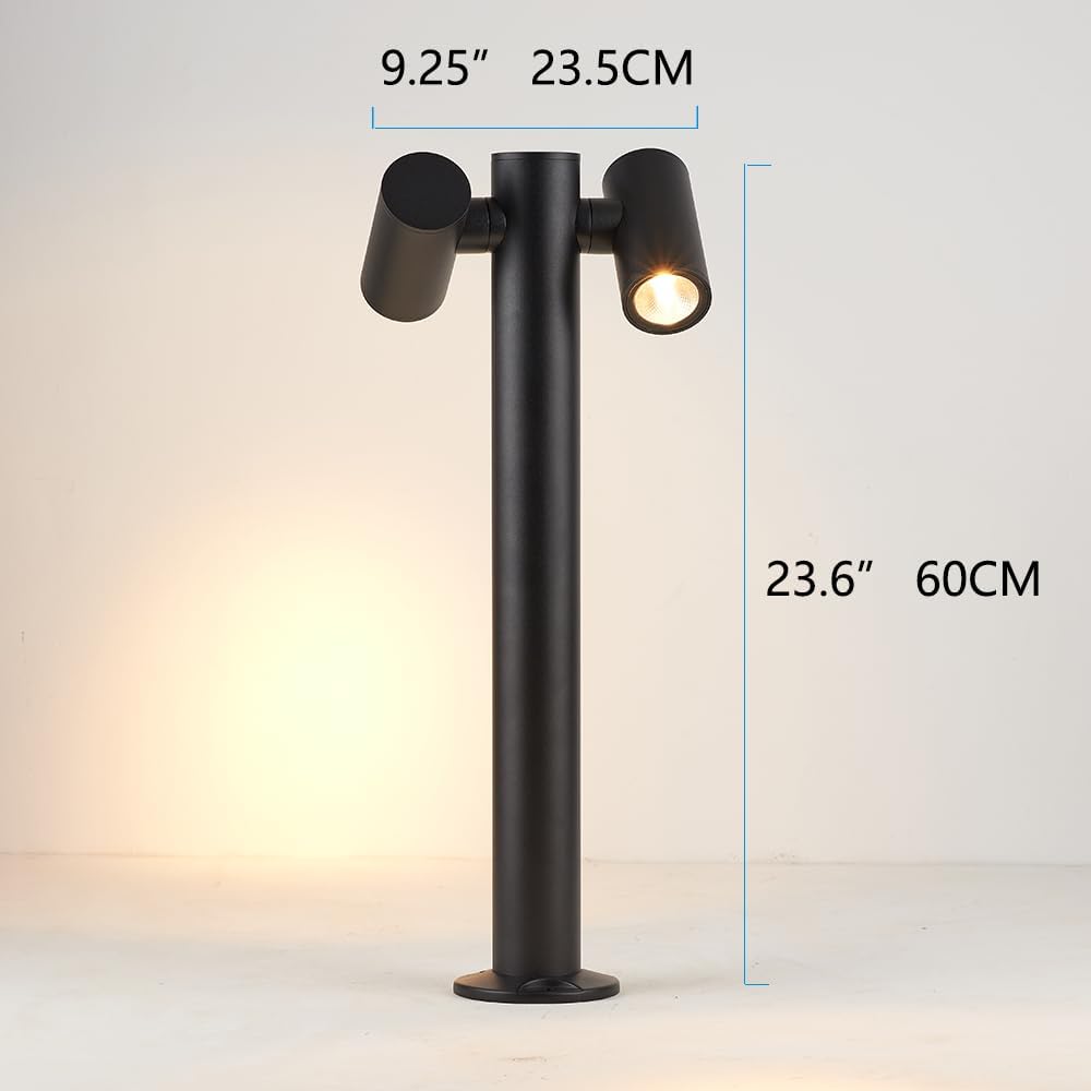 Modern Pathway Lights Adjustable Angle Spotlight Post Lights Outdoor Path Lights LED 2700K Warm Light Walkway Lighting Landscape Sideway Lighting IP65 Waterproof (2-Light)
