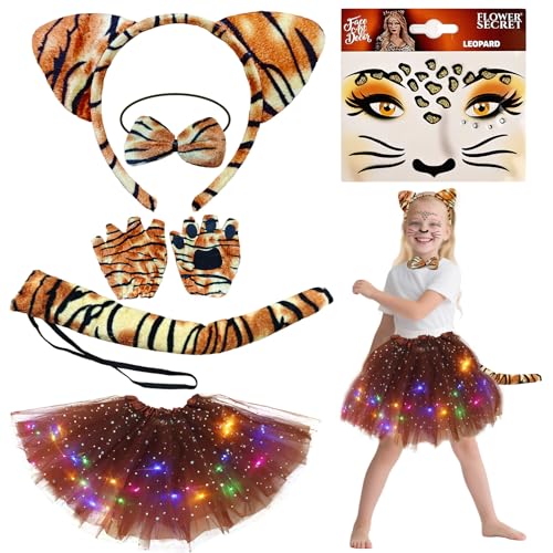 TaimeiMao 6-teiliges Tiger Kostüm Kinder Mädchen Tierkostüm...