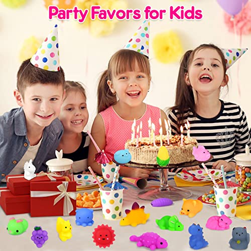 Yunaking 130Pcs Mochi Squishy Toy, Kawaii Animals Squishies Party Favors For Kids Stress Relief Toy Valentines Day Gifts For Kids Easter Egg Fillers Birthday Gift(Random) #TOP2