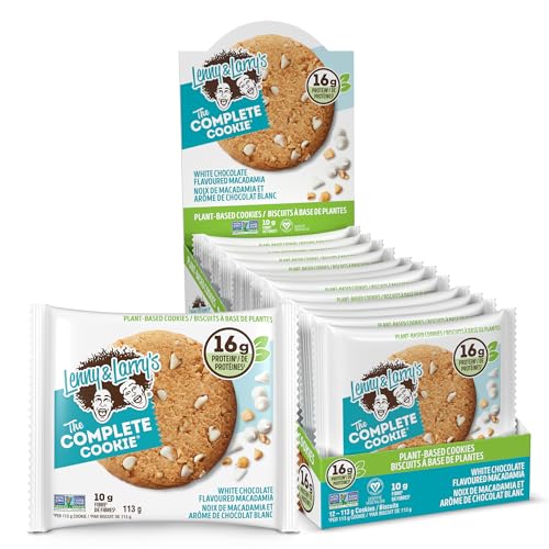 Lenny & Larry's The Complete Cokkie, White Chocolaty Macadamia, Soft Baked,16g Plant Protein, Vegan, Non-GMO, 4 Ounce Cookie (Pack of 12)