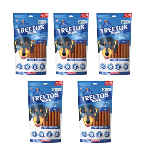 Image of Dr. Pets Pack of 5 Chicken Dog Chew Sticks for Dogs Dental Stick, Calcium Bone and Chicken Dog Biscuits Healthy Treats and Training Snacks Long Lasting Chew Sticks for Small and Large Breed